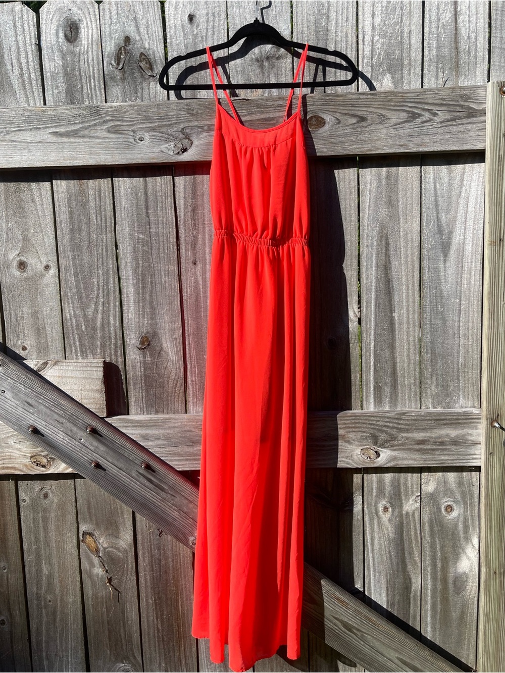 Monteau Coral Maxi Dress with Spaghetti Straps Sz S
